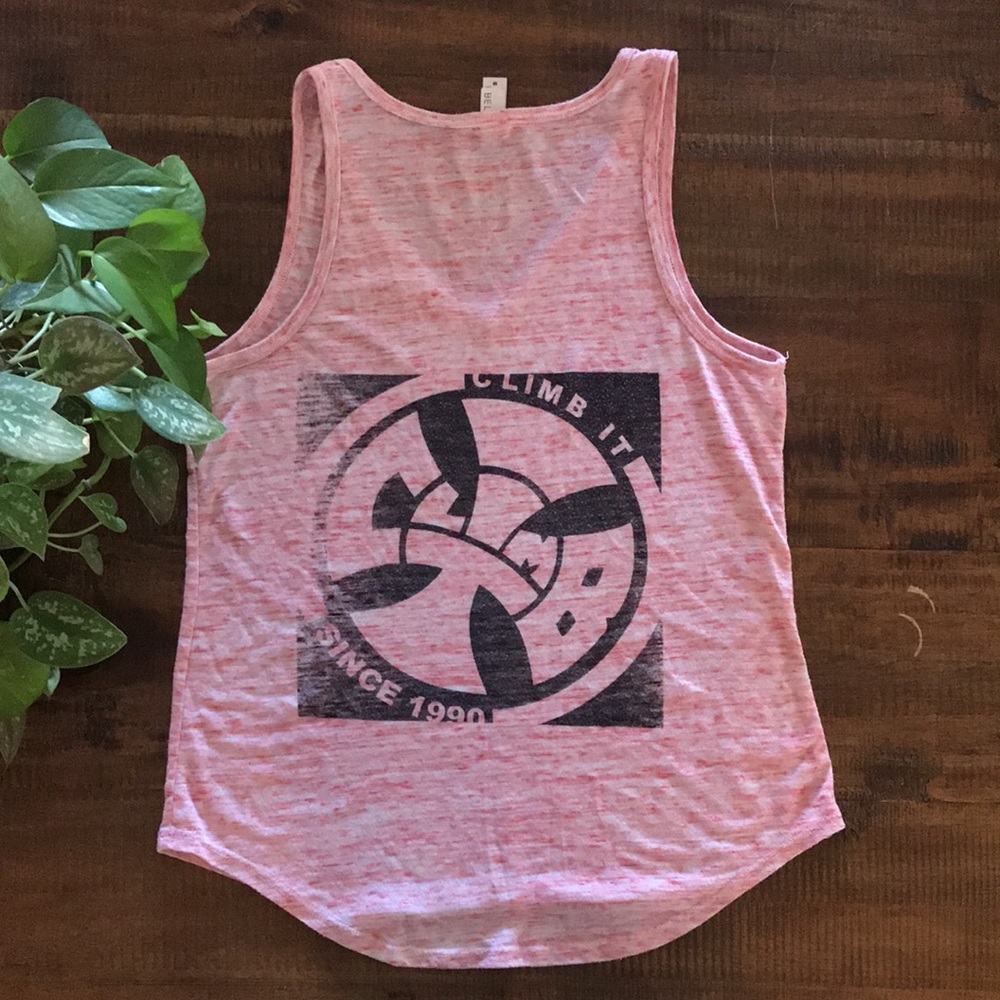 Climb It Pink Racerback Tank Top - Picture 2 of 7